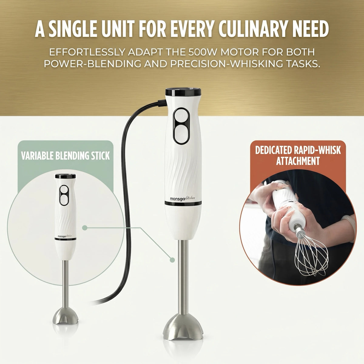 MONSGA 4 In 1 Immersion Hand Blender