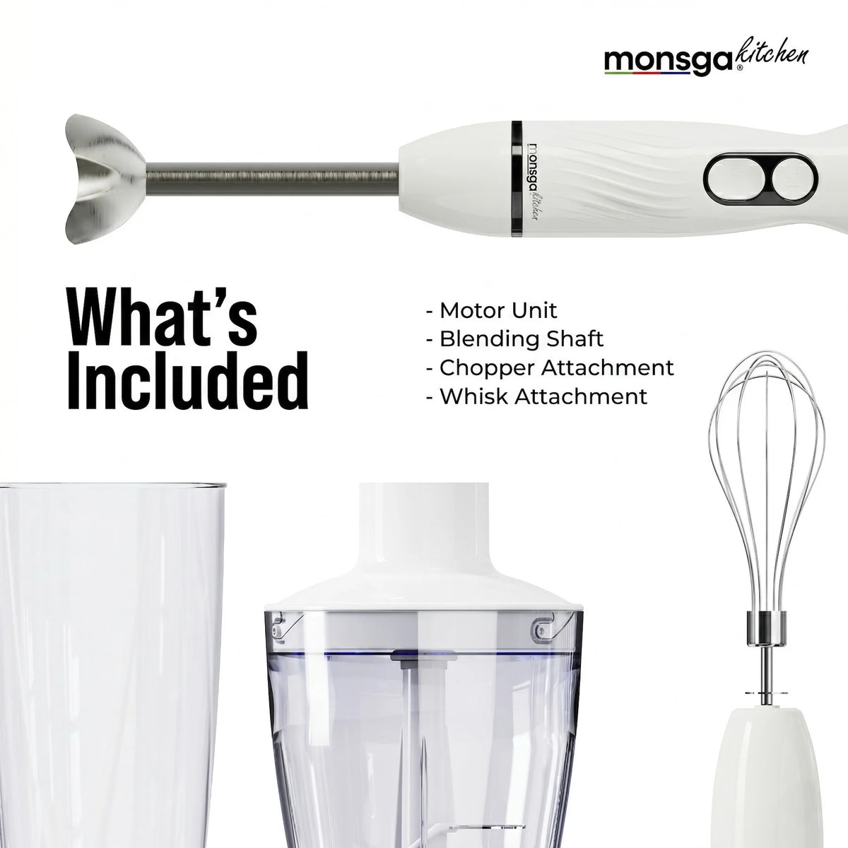 MONSGA 4 In 1 Immersion Hand Blender