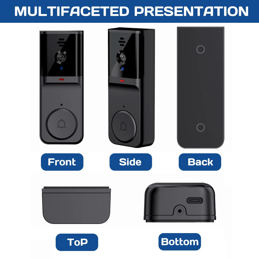 Wireless Video Doorbell With Two Way Audio And Intercom