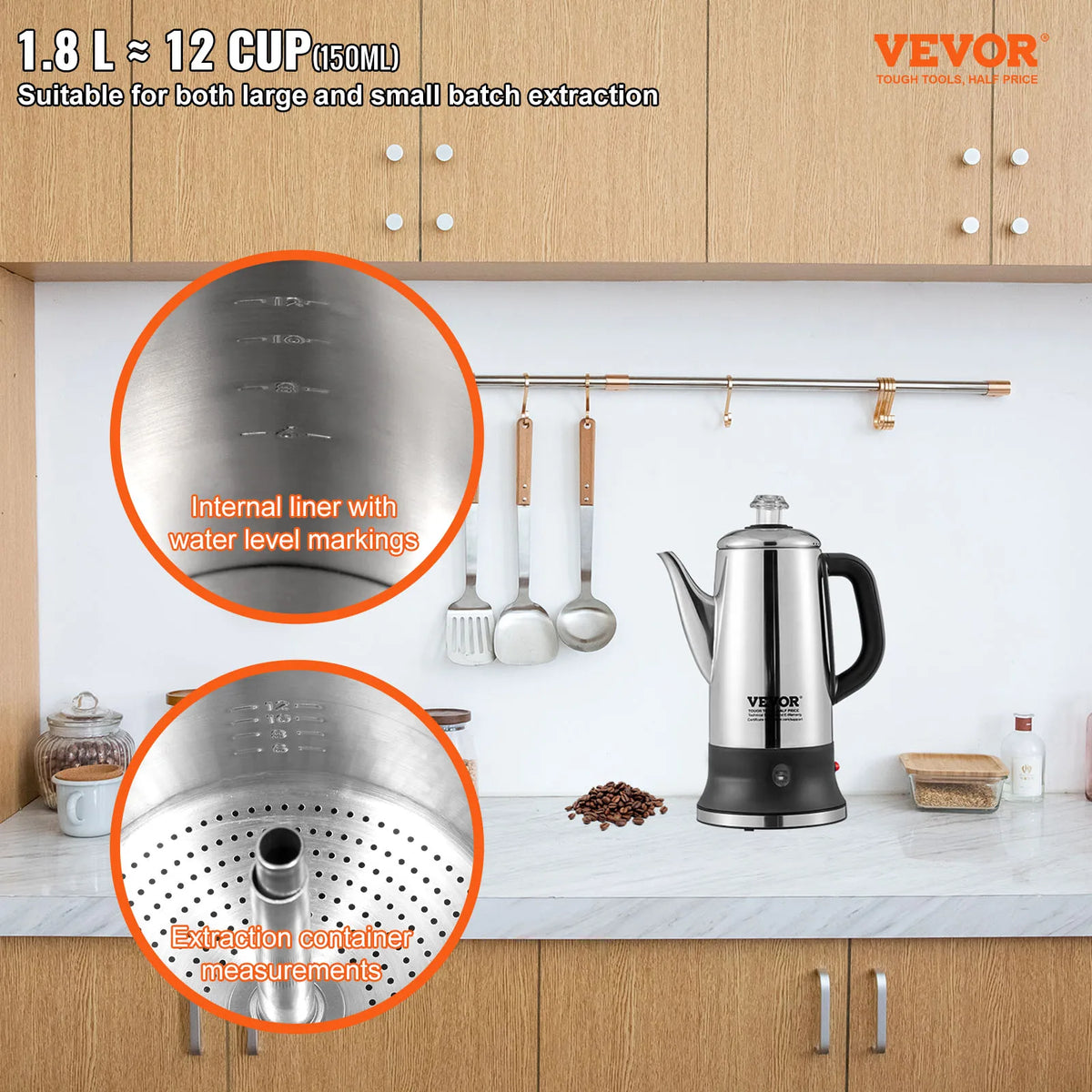 SucceBuy Electric Stainless Steel Coffee Percolator