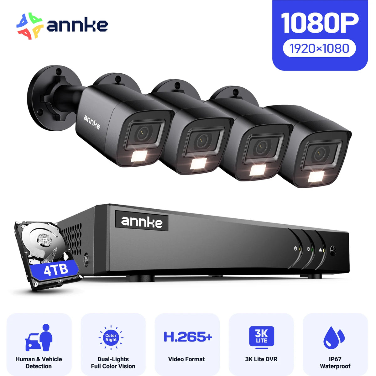 Annke 3K Lite Wired Security Camera System Outdoor