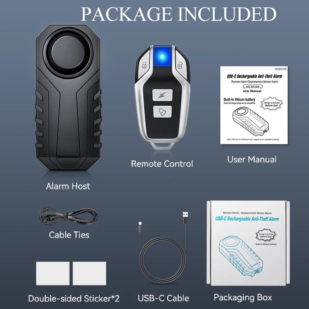 WSDCAM Wireless Motorcycle Anti Theft Alarm Remote Control