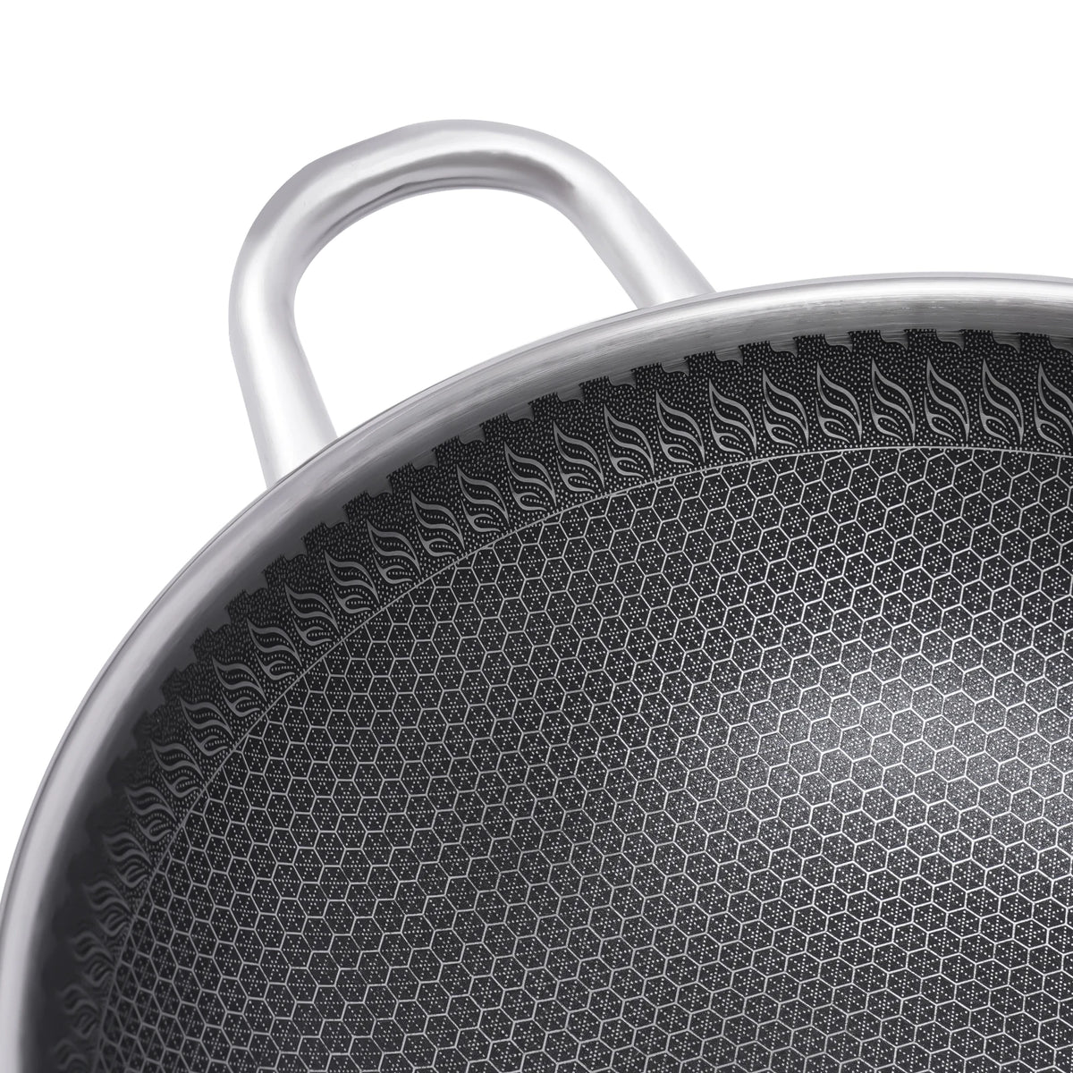 Bymaocar Stainless Steel Wok With Honeycomb Lid