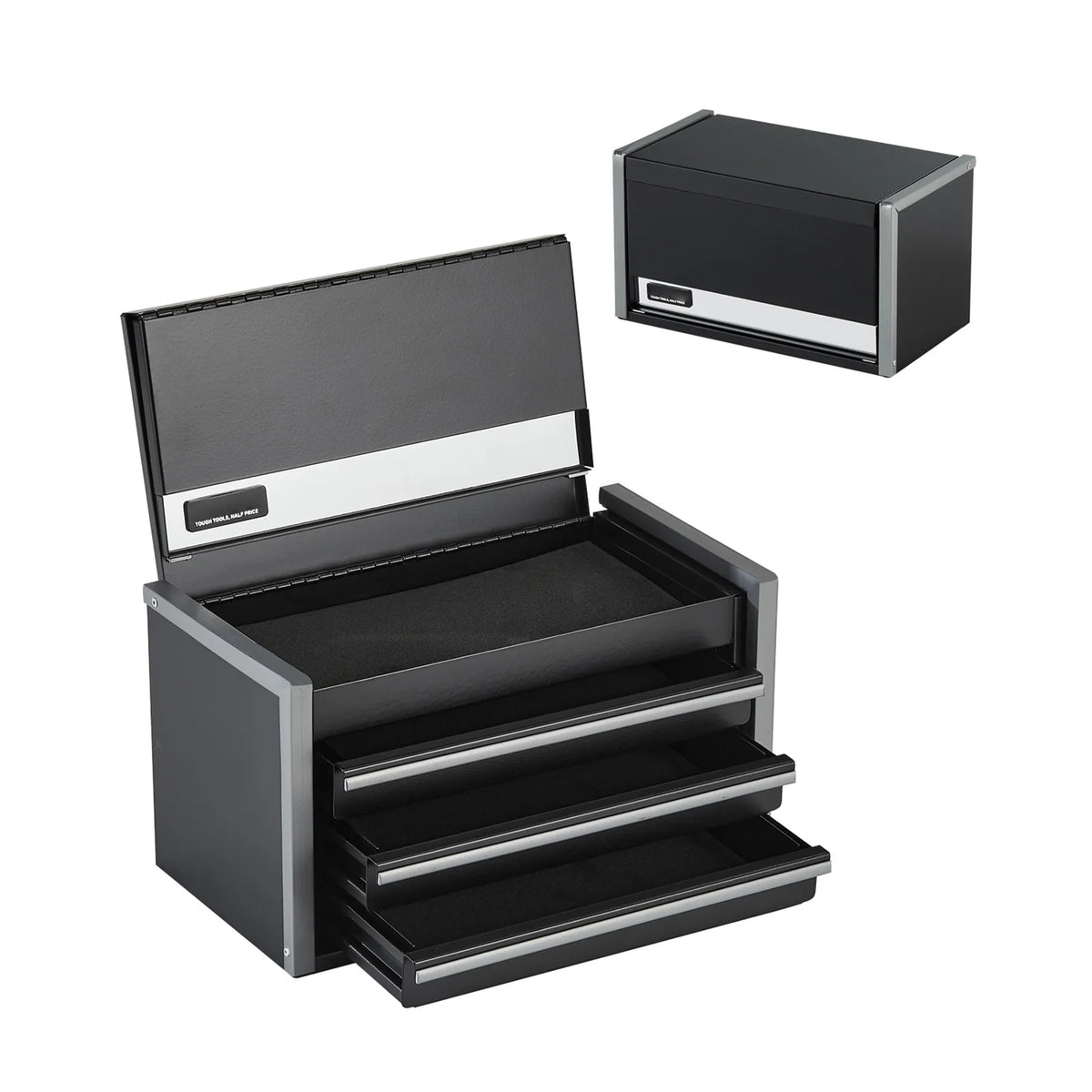 SucceBuy Portable Metal Tool Chest With Three Drawers