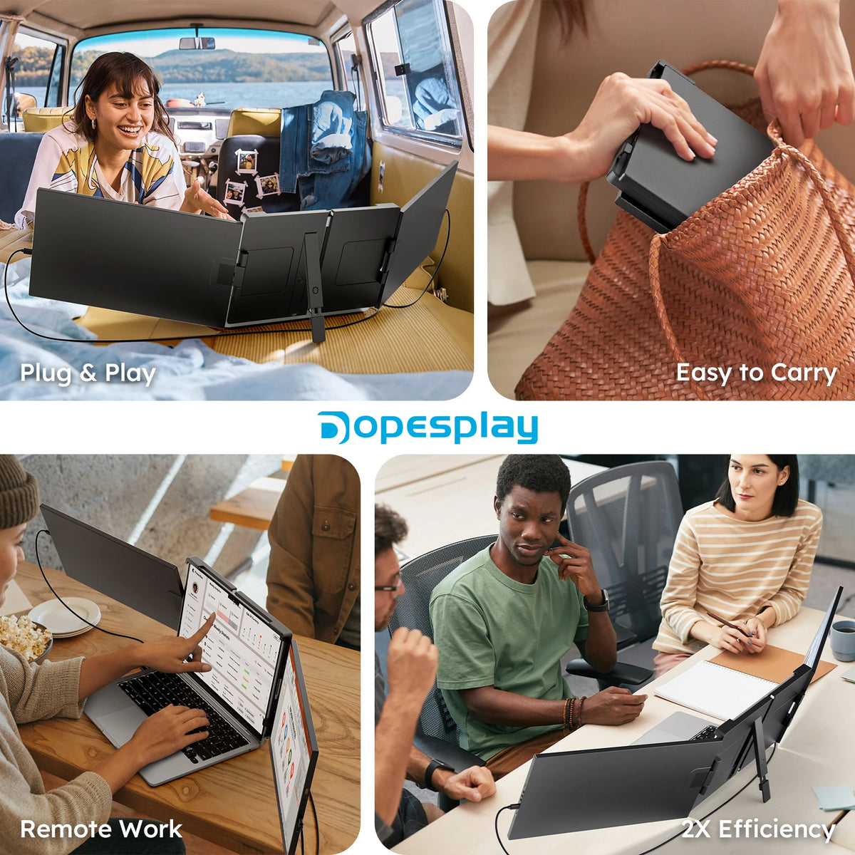 Dopesplay Triple Screen Laptop Monitor Extender 1080p
