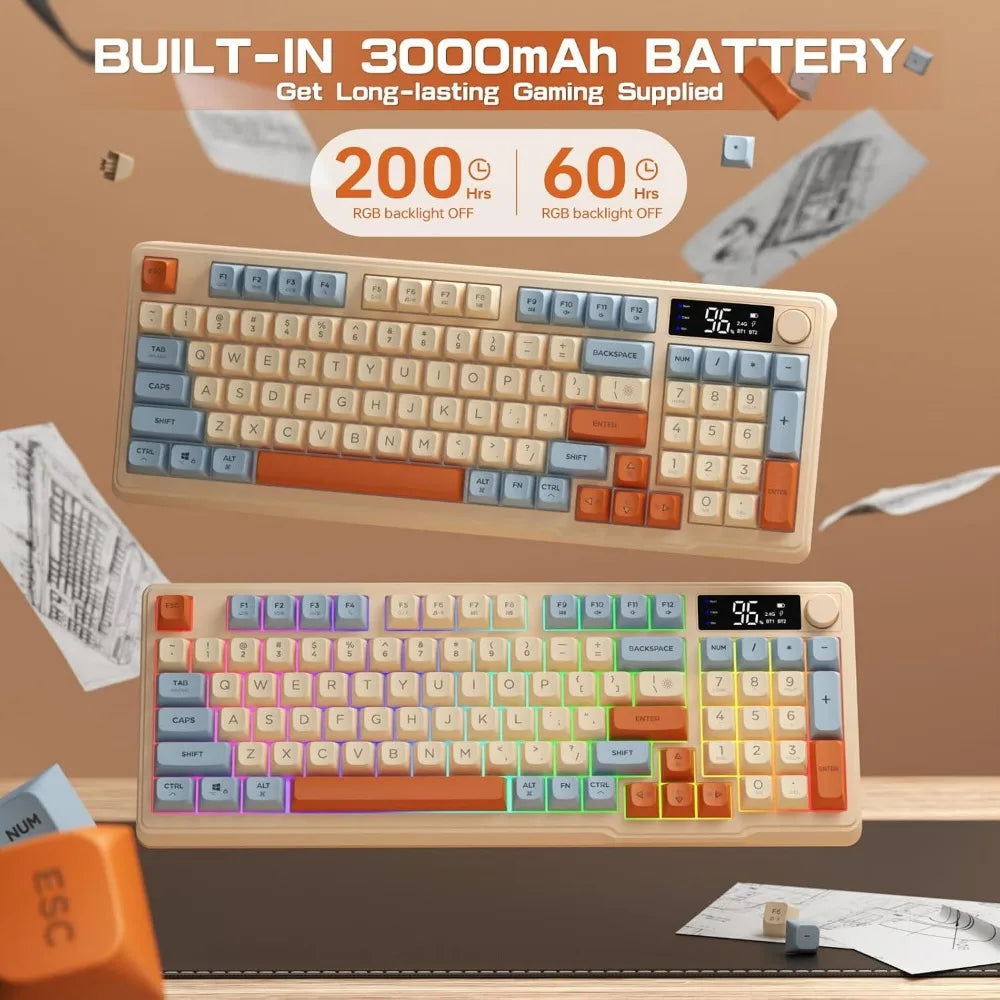 Wireless Gaming Keyboard With Knob And RGB Backlight