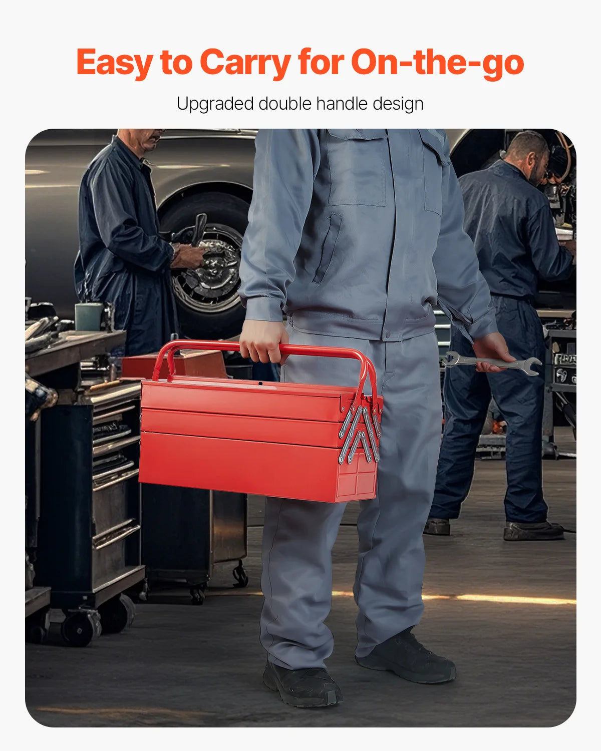 SucceBuy Three Tier Folding Tool Chest Organizer