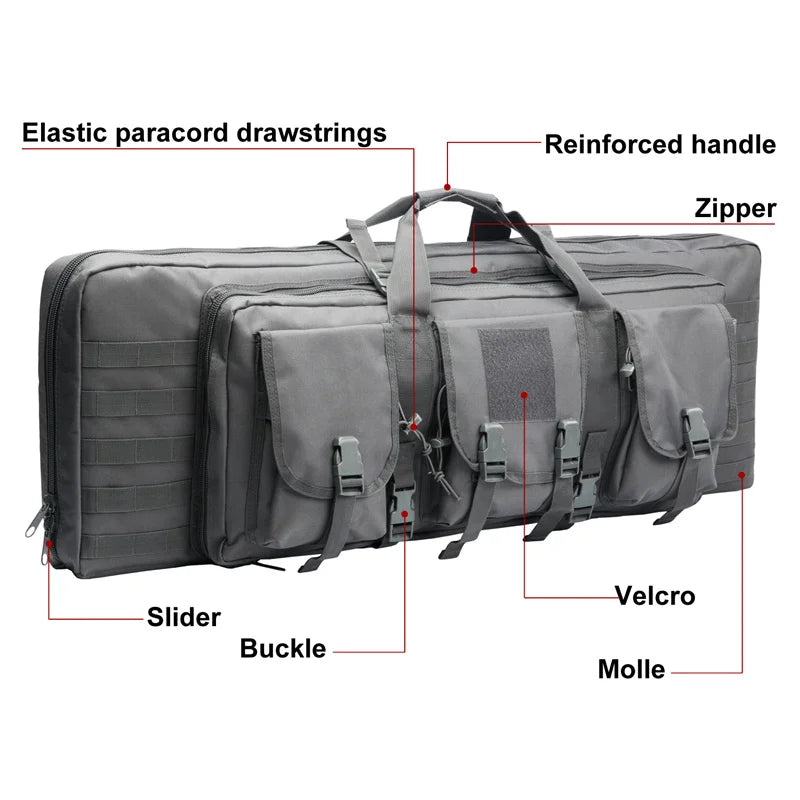 LQARMY Tactical Double Rifle Case Molle Gun Bag