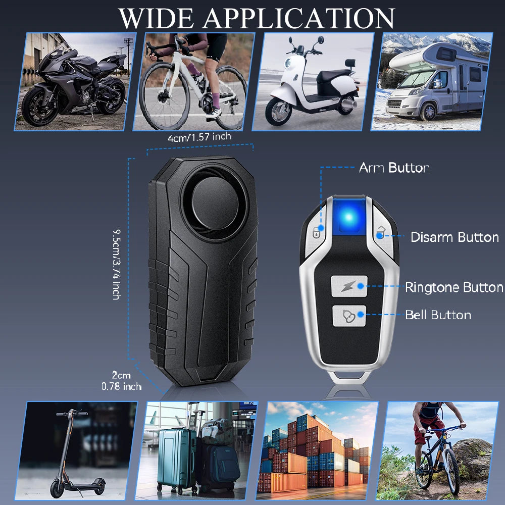 WSDCAM Wireless Motorcycle Anti Theft Alarm Remote Control