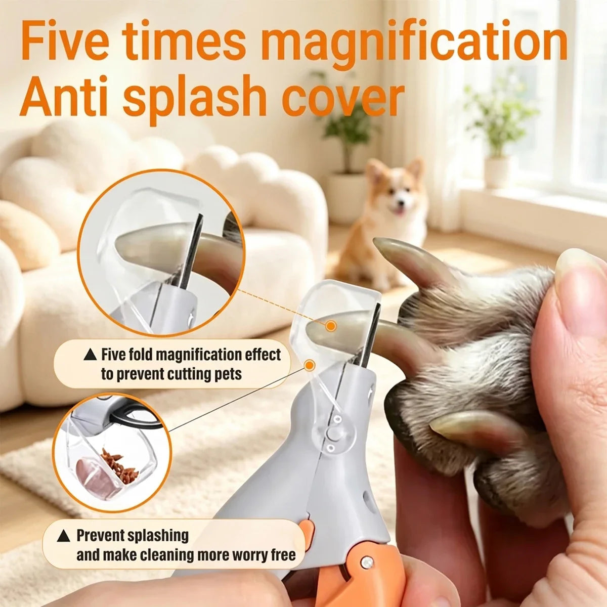 LED Pet Nail Clipper With 5X Magnification