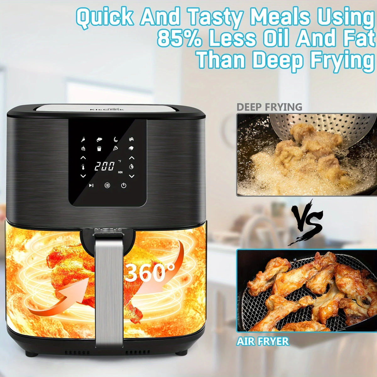 KitCook Digital Touchscreen Air Fryer Cooker