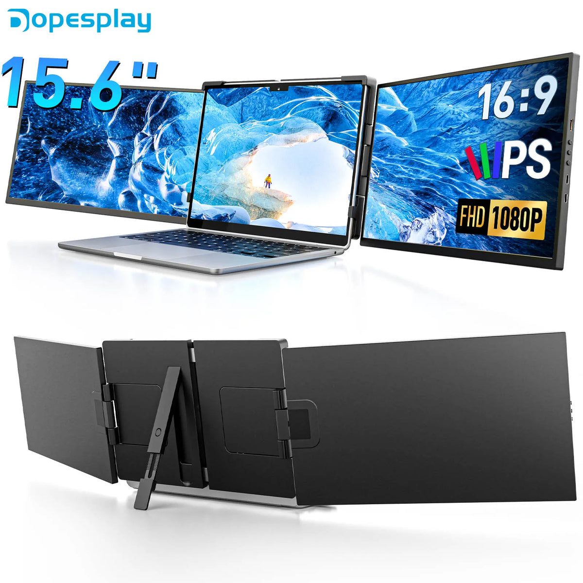 Dopesplay Triple Screen Laptop Monitor Extender 1080p