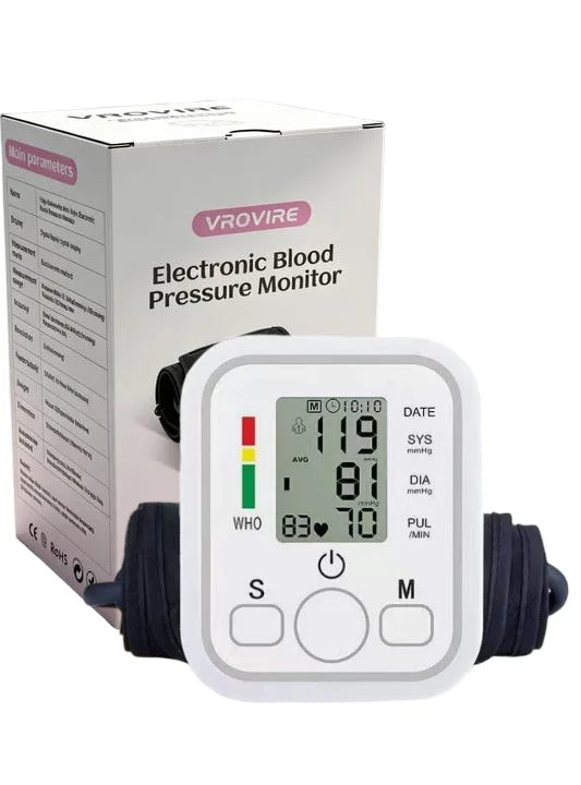 Automatic Upper Arm Blood Pressure Monitor With LCD Screen