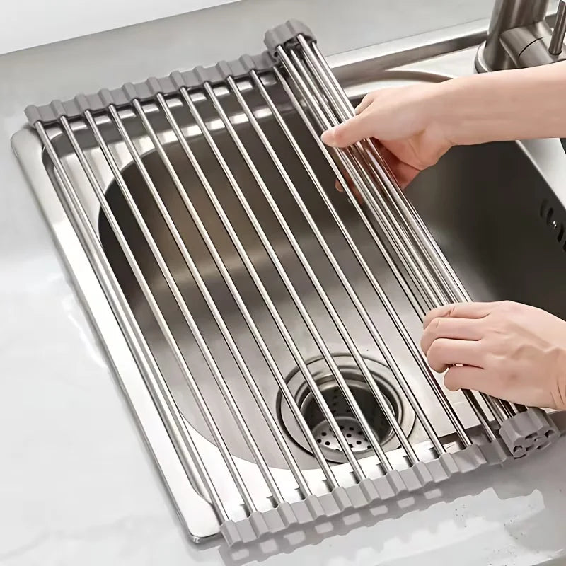 Stainless Steel Over Sink Dish Drying Rack Storage