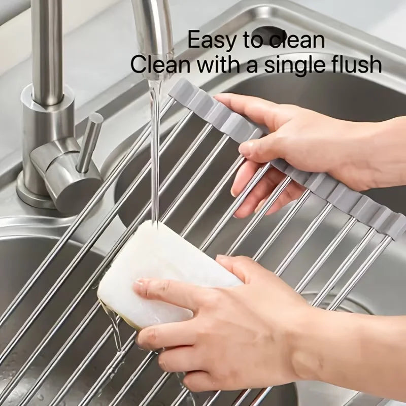 Stainless Steel Over Sink Dish Drying Rack Storage