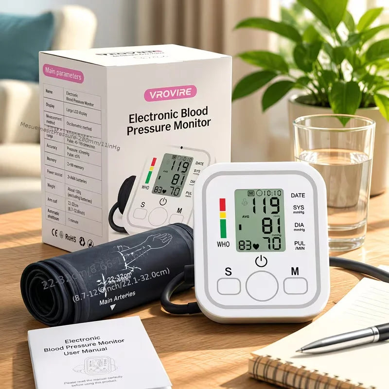 Automatic Upper Arm Blood Pressure Monitor With LCD Screen