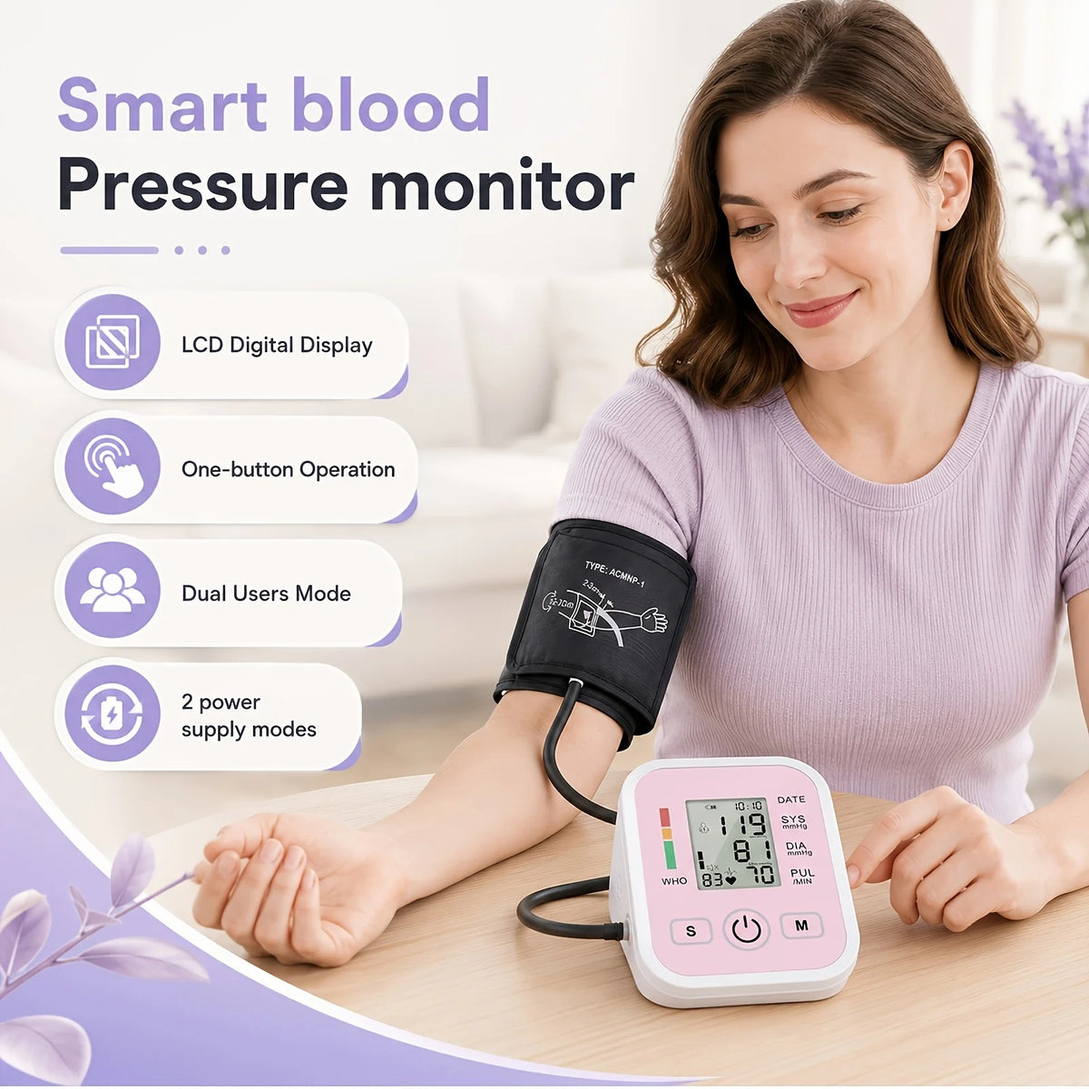 Jitesy Digital Blood Pressure Monitor With Heart Rate