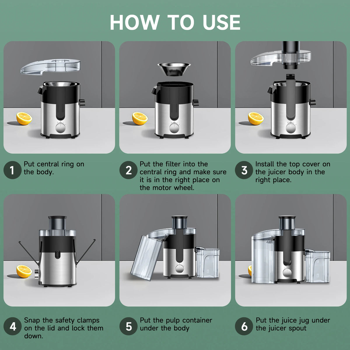High Speed Juicer Machine With Wide Mouth And Pulp Ejection