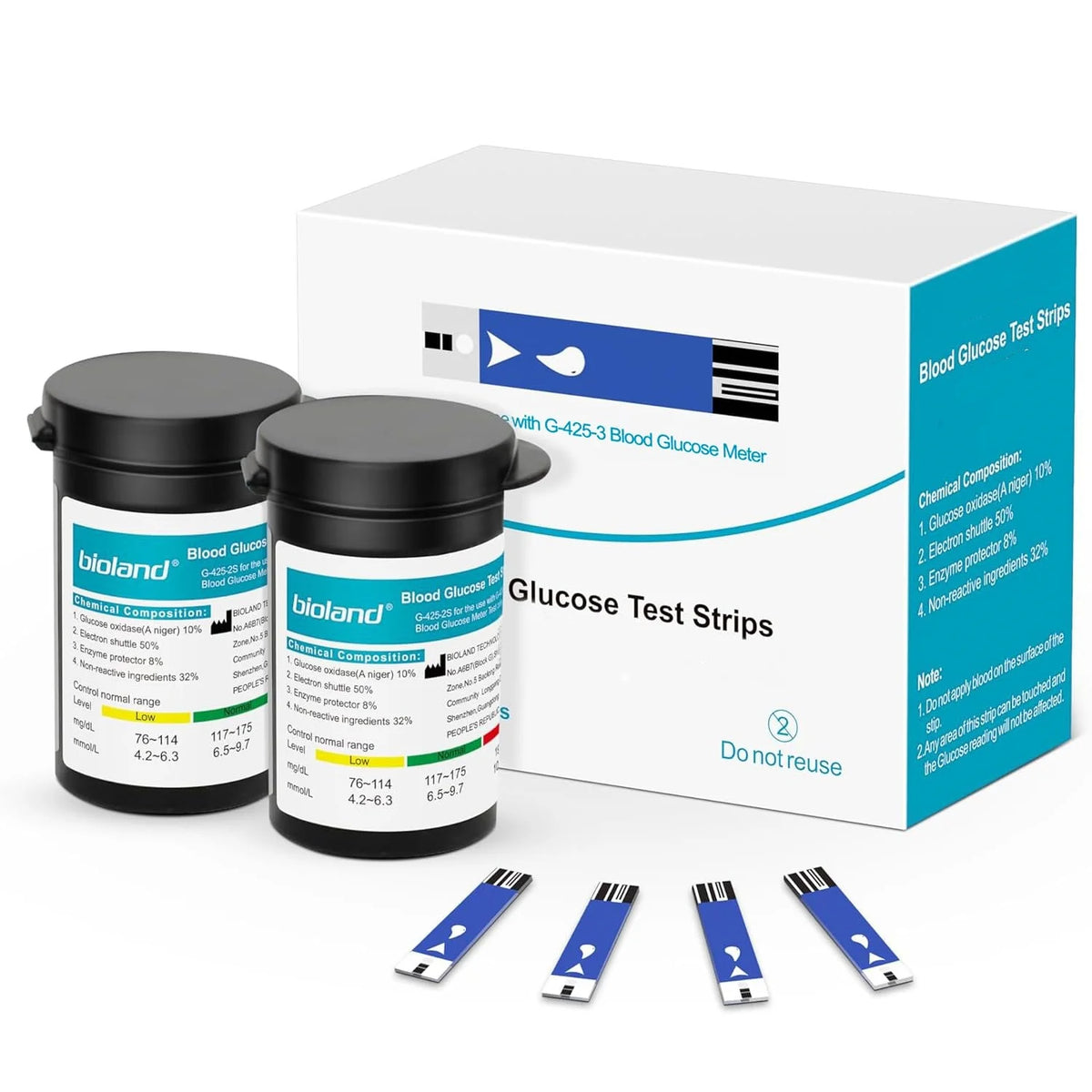 Blood Glucose Meter Kit Blood Sugar Monitor with Test Strips Lancets and Lancing Device Auto Coding 0.7μL Small Blood Sample 5 Second Fast Reading Large LCD Easy Strip Ejection Portable Home Testing Kit for Adults Seniors Da