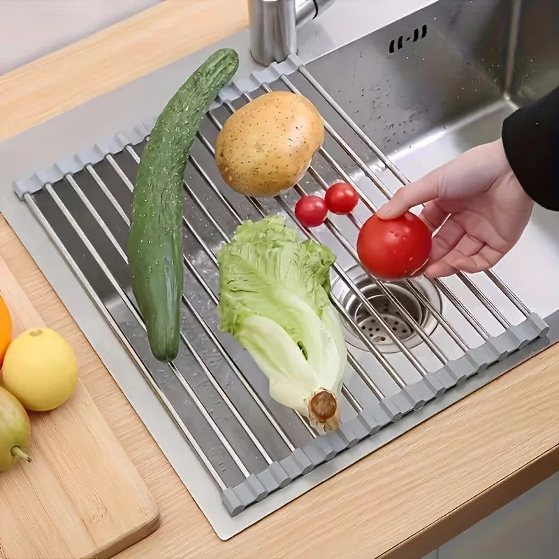 Stainless Steel Over Sink Dish Drying Rack Storage