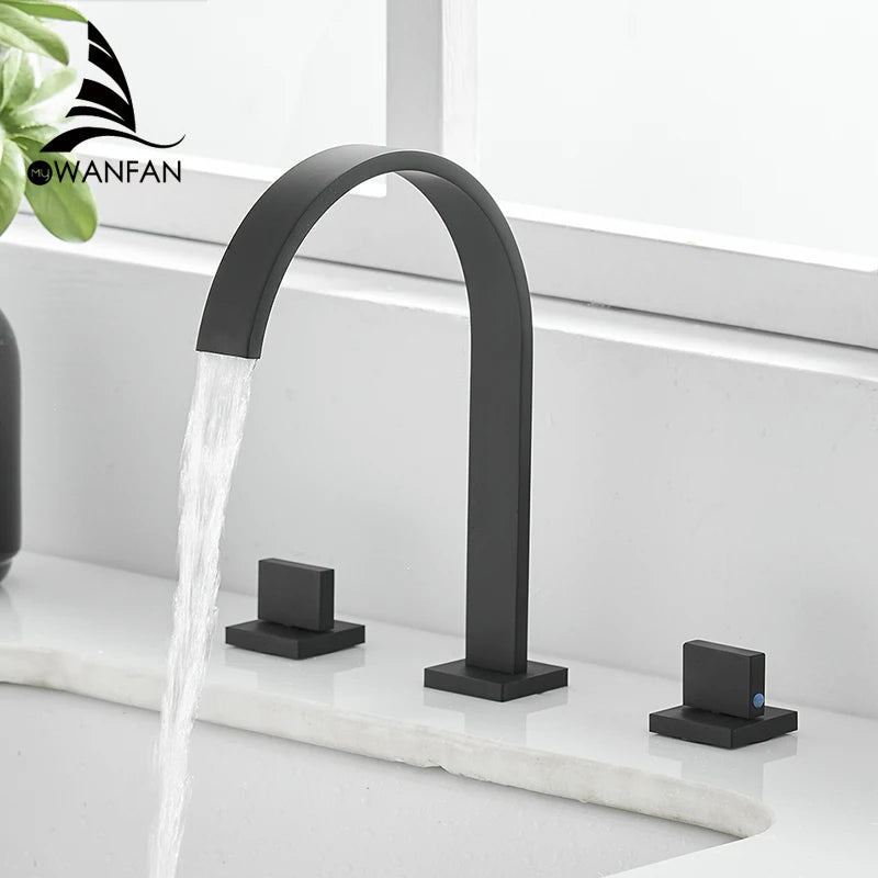 Brass Deck Mounted Basin Faucet With Double Handles