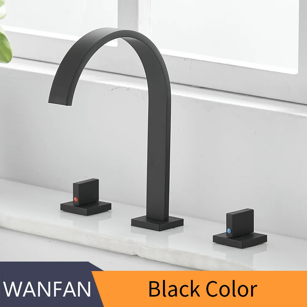 Brass Deck Mounted Basin Faucet With Double Handles