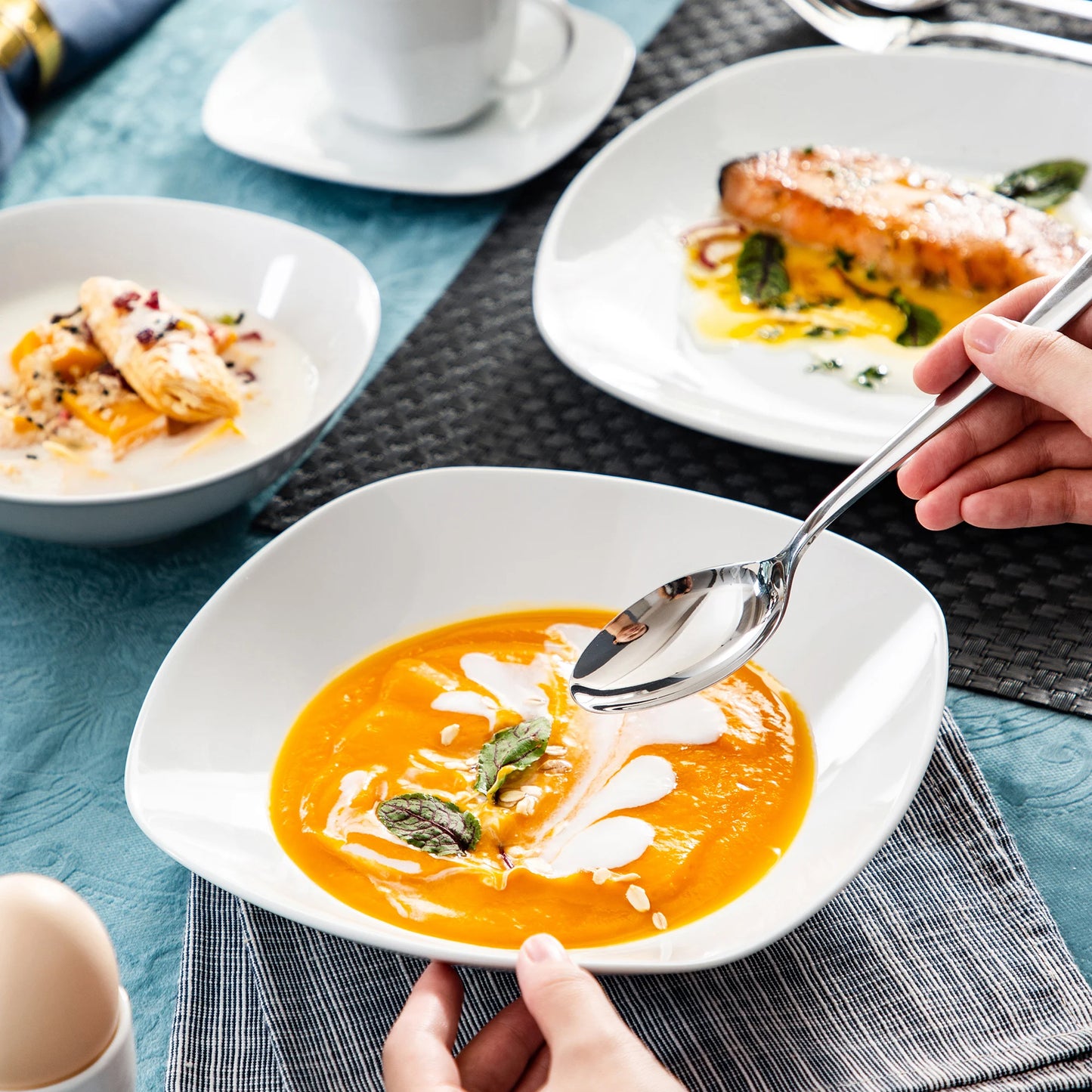 Malacasa Porcelain Dinner Set With Bowls And Plates