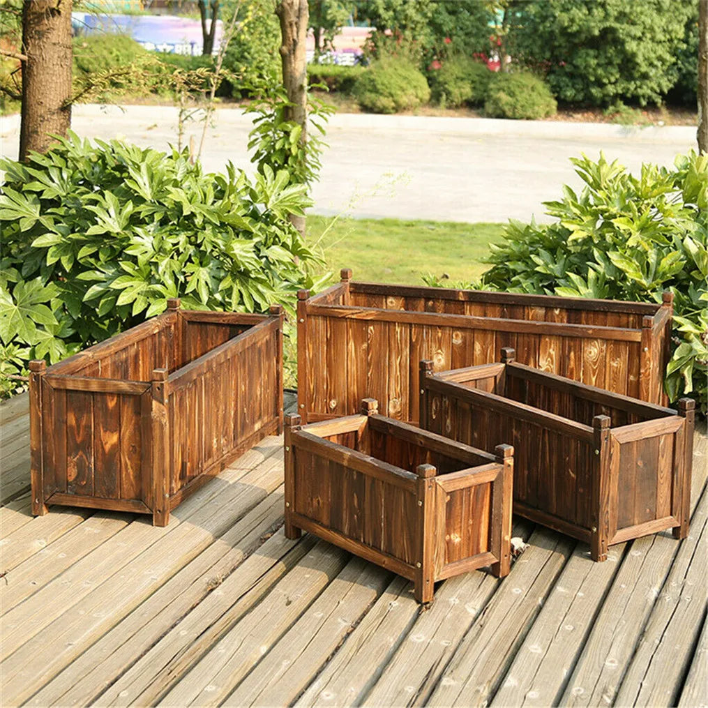 Wooden Raised Flower Bed For Indoor Outdoor Plants
