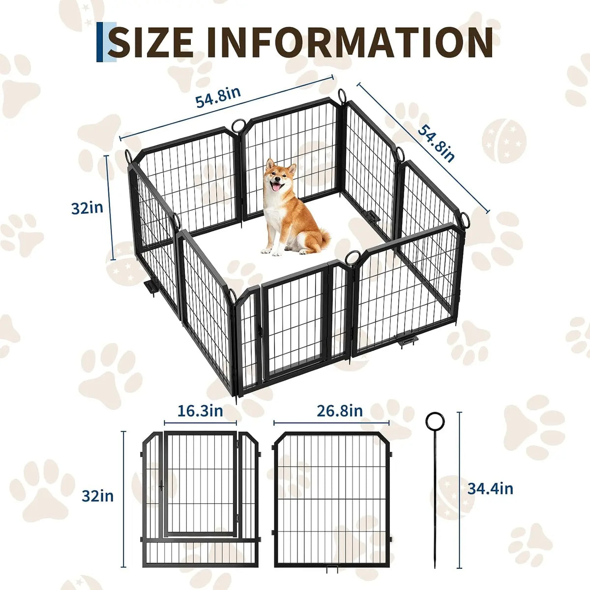 Garvee Heavy Duty Dog Playpen With Secure Door