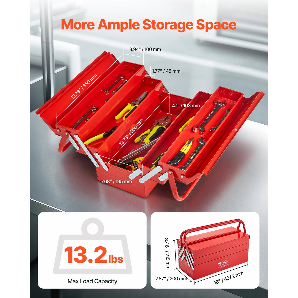 SucceBuy Three Tier Folding Tool Chest Organizer