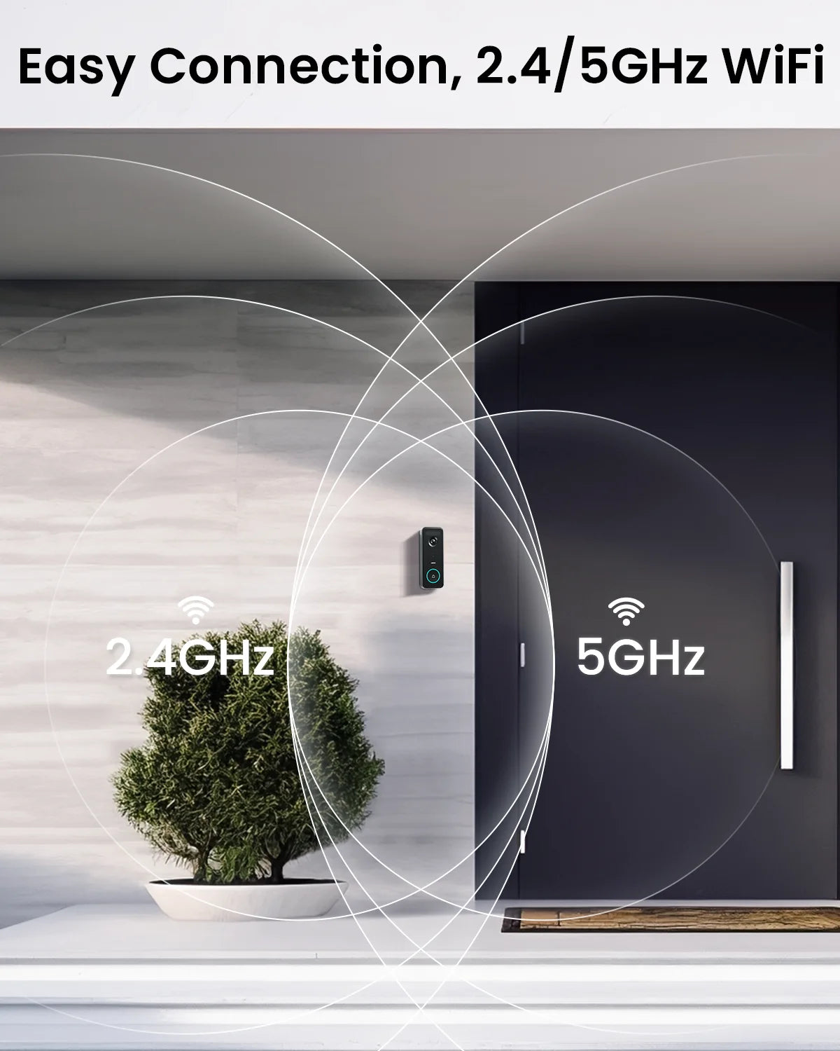 Dekco 5MP WiFi Video Doorbell With PIR Motion