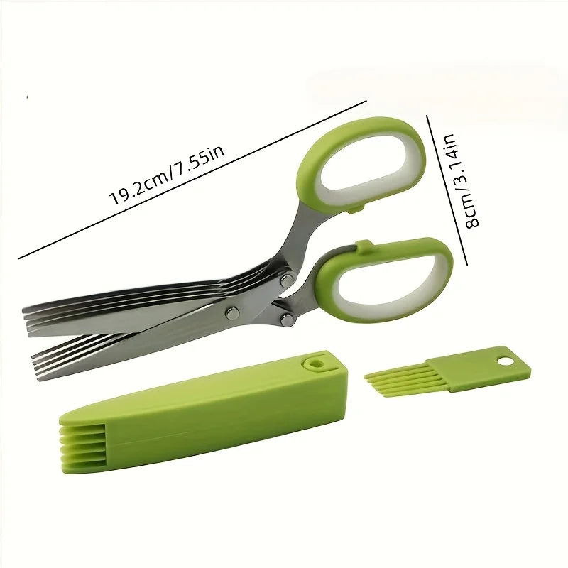 Multi Layer Kitchen Scissors Stainless Steel Herb Cutter