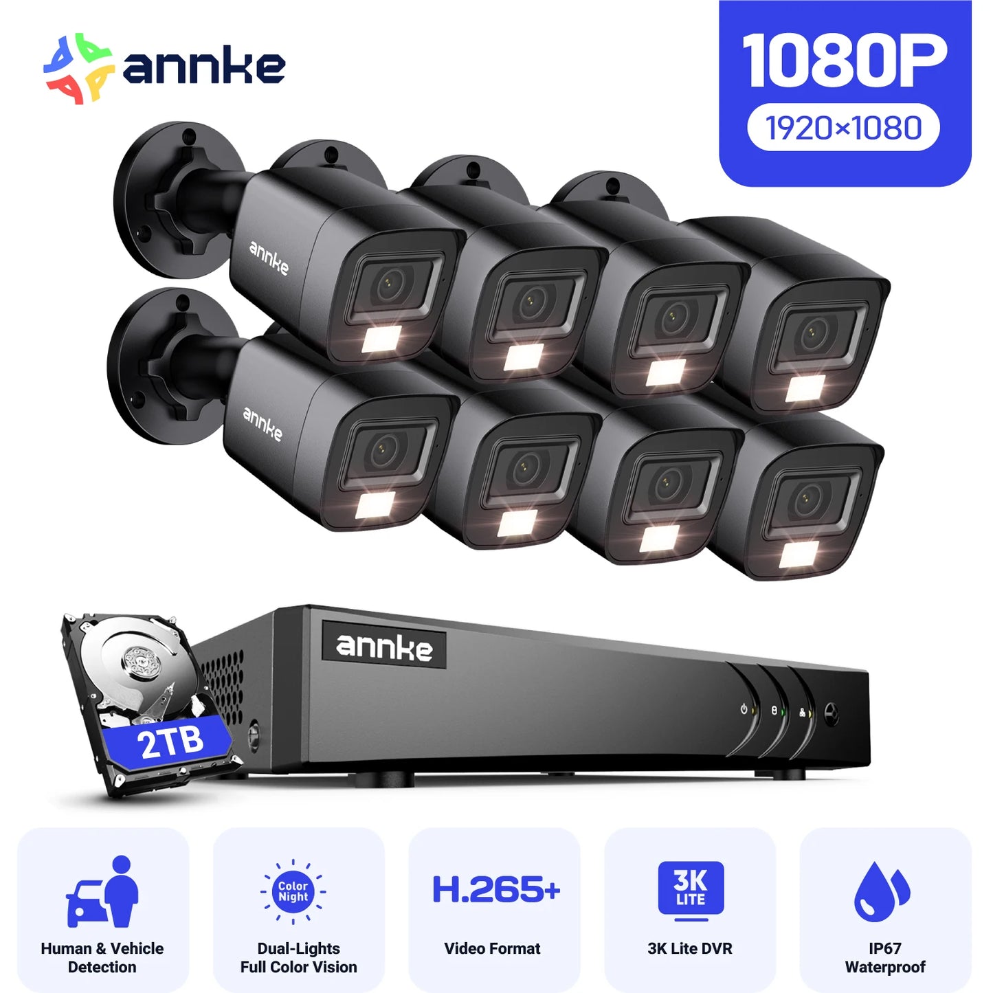 Annke 3K Lite Wired Security Camera System Outdoor