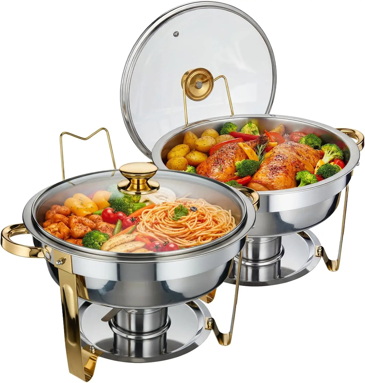 Tacleekii Stainless Steel Chafing Dishes Food Warmer Set