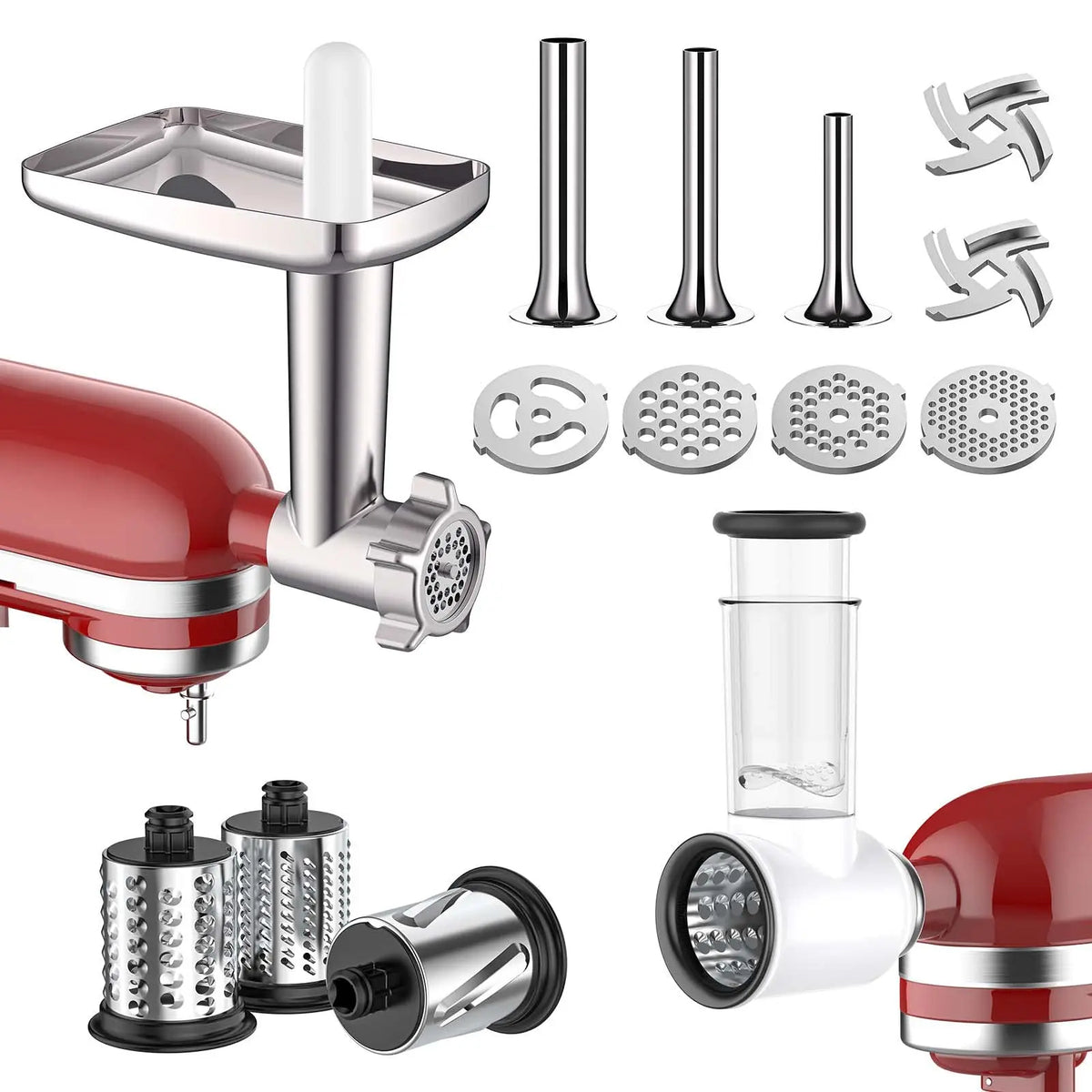 Stainless Steel Meat Grinder And Slicer Attachments