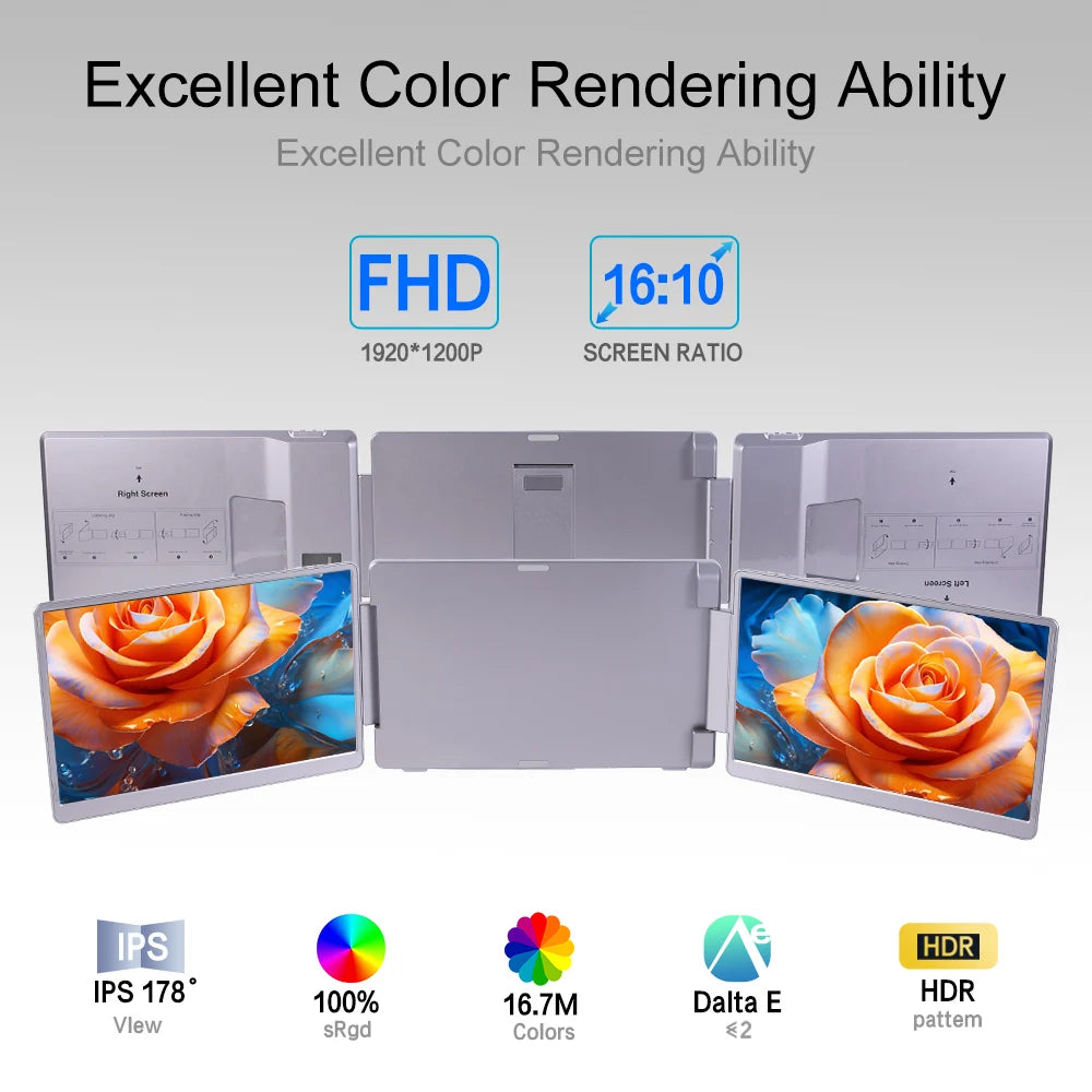 Ecooper Portable Monitor FHD IPS Screen For Gaming