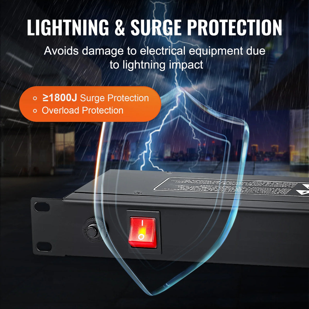 SucceBuy Rack Mount PDU Power Strip For Servers