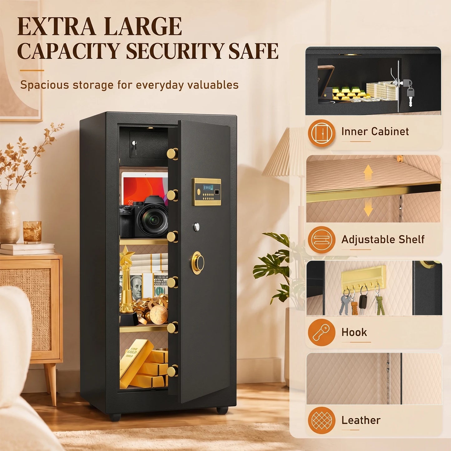 Kavey Heavy Duty Digital Safe With Double Key Lock