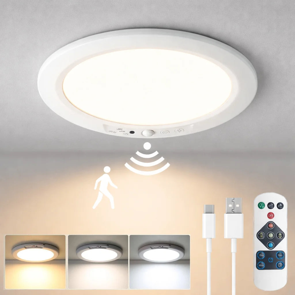 Rechargeable Motion Sensor Ceiling Light With Remote