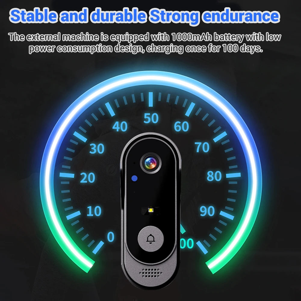 1080P Video Doorbell Waterproof Camera Two Way Audio Night Vision