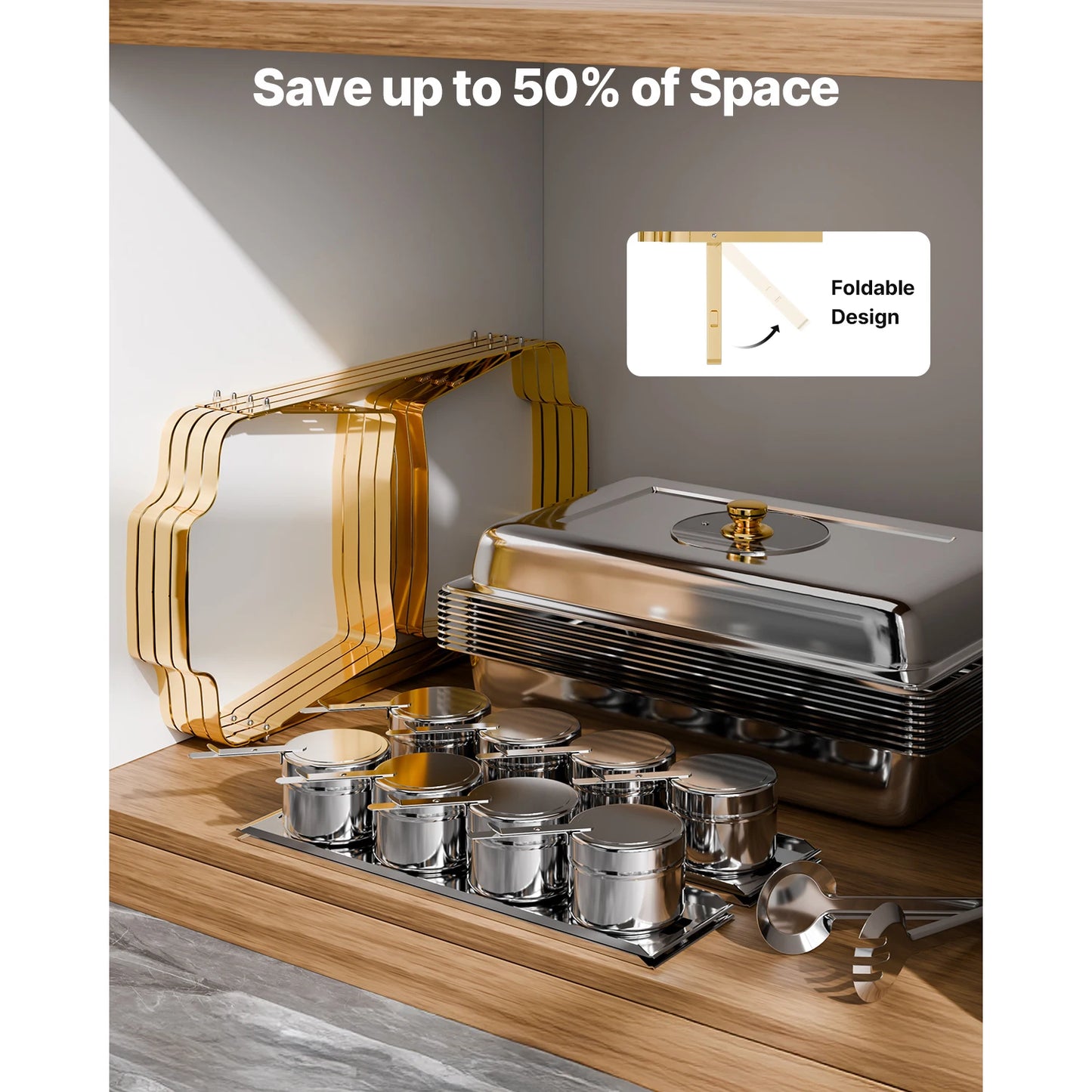 SucceBuy Stainless Steel Chafing Dish Buffet Set