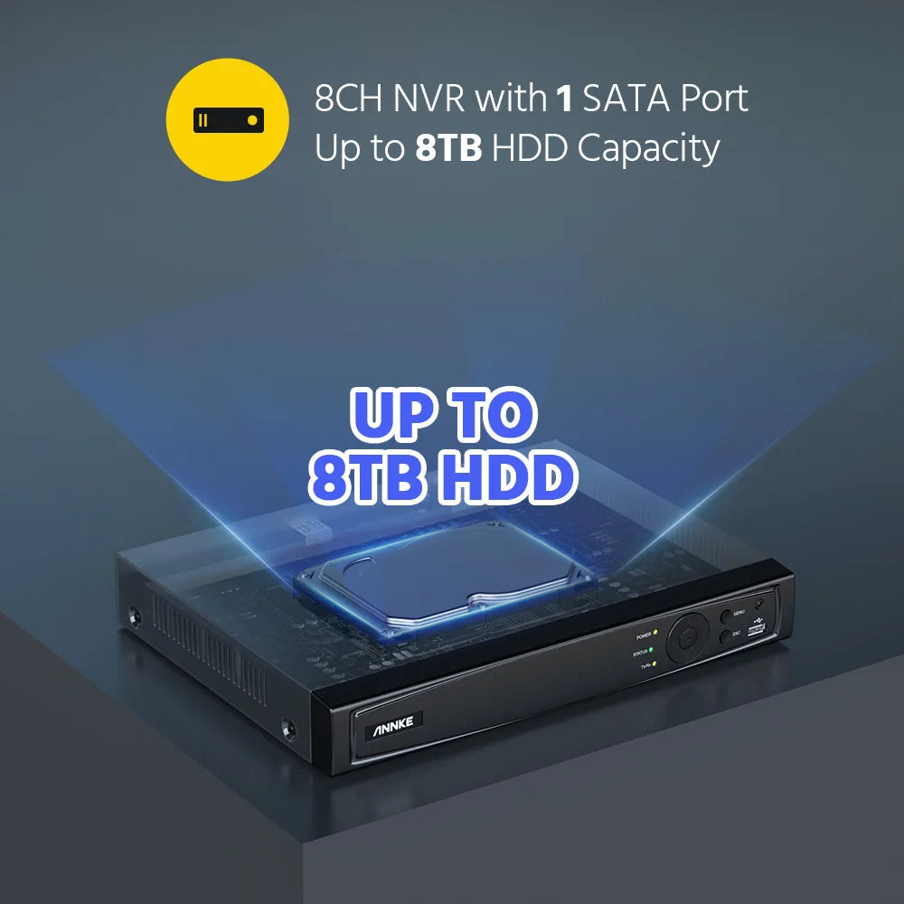 Annke Poe NVR Video Recorder H265 Surveillance System
