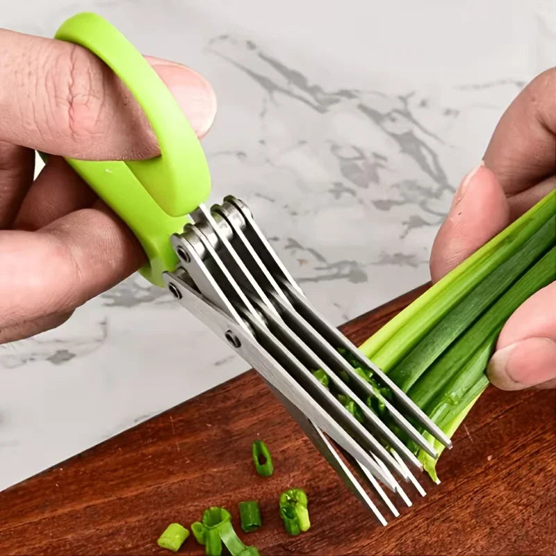 Multi Layer Kitchen Scissors Stainless Steel Herb Cutter