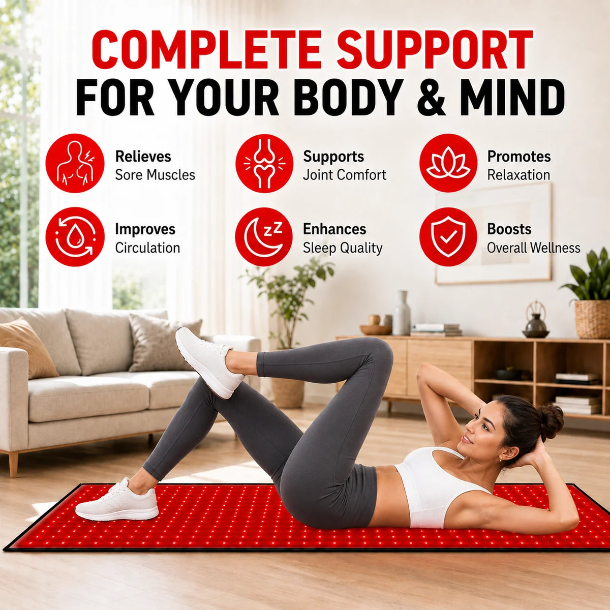 Red Light Therapy Mat With Adjustable Timer