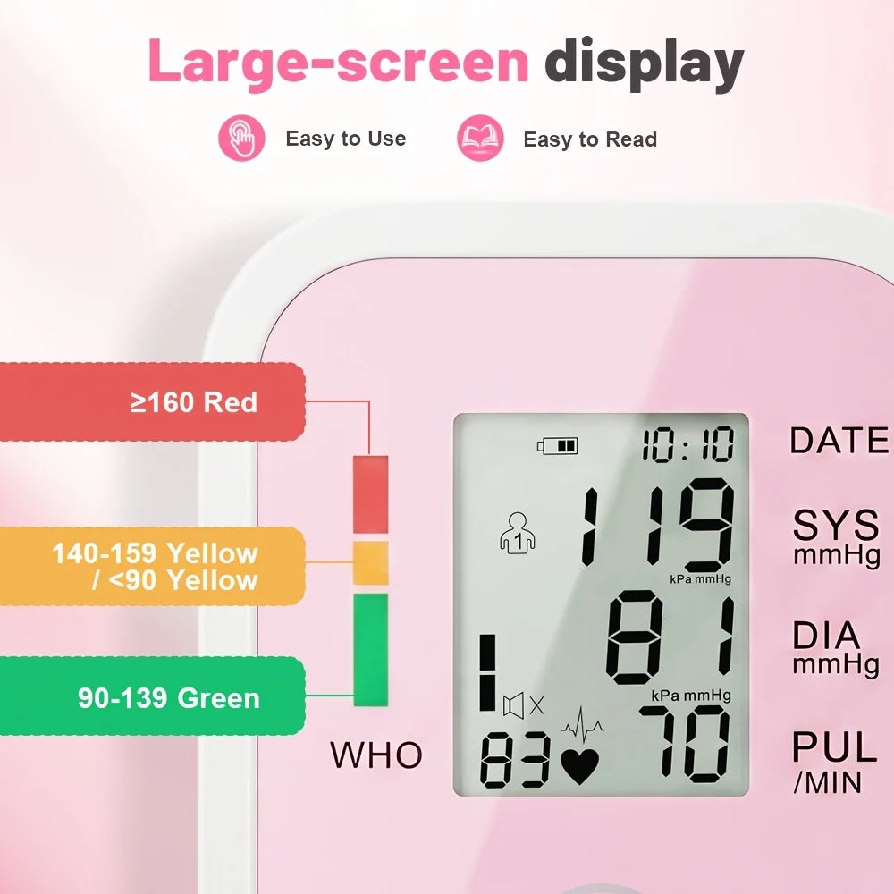 Automatic Upper Arm Blood Pressure Monitor With LCD Screen