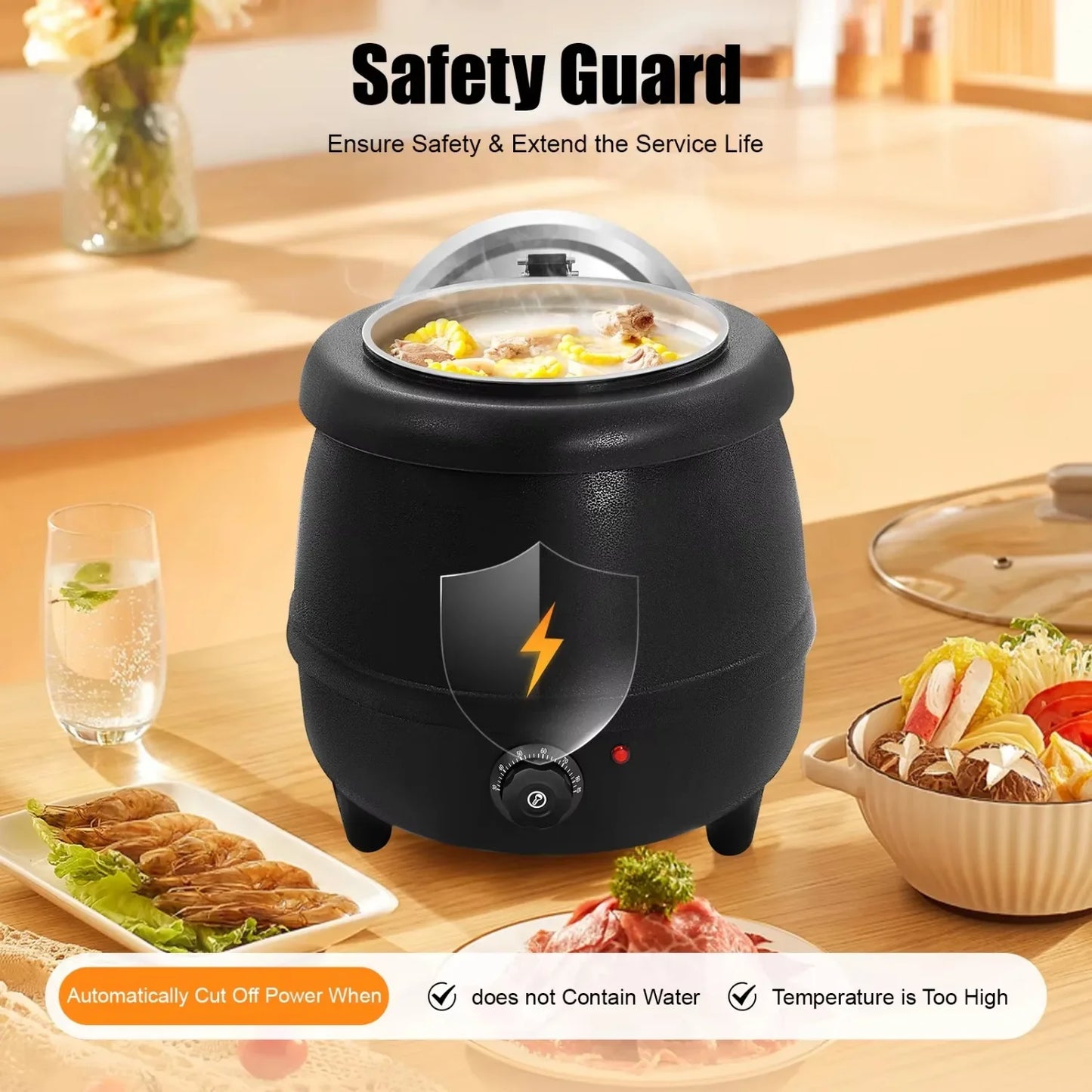 Commercial Electric Soup Kettle Food Warmer