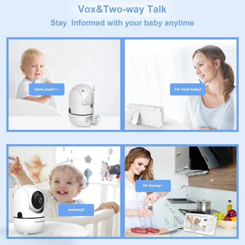 HelloBaby BBM838 1080P Baby Monitor Two Way Audio Wireless
