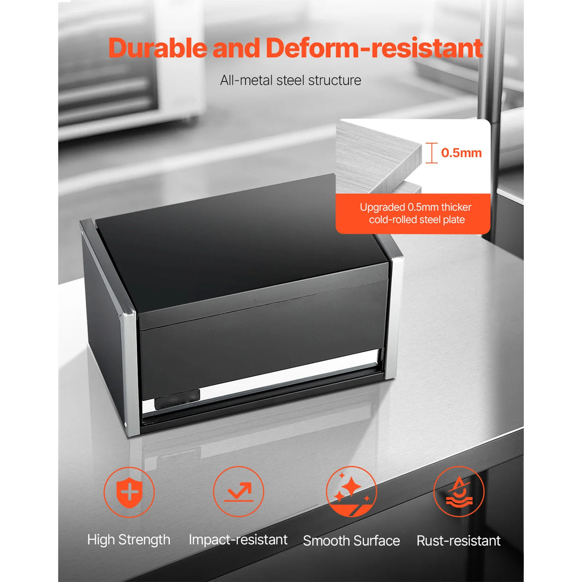 SucceBuy Portable Metal Tool Chest With Three Drawers