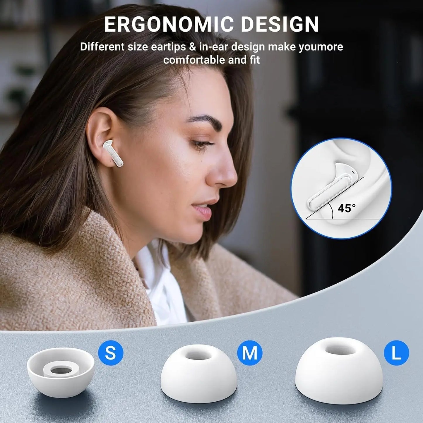 ZZLOVE Bluetooth Earbuds With Active Noise Cancellation