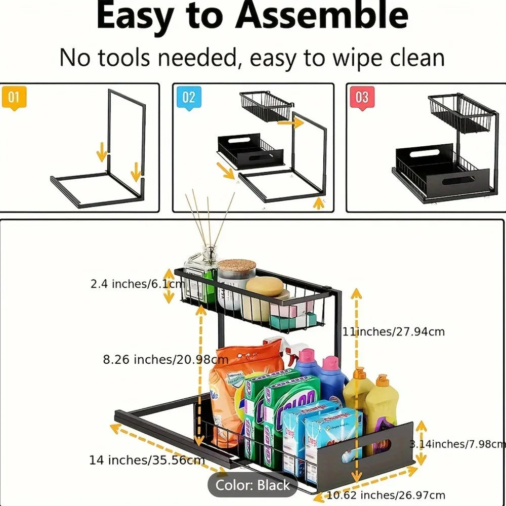 Stainless Steel Sliding Pull Out Cabinet Organizer